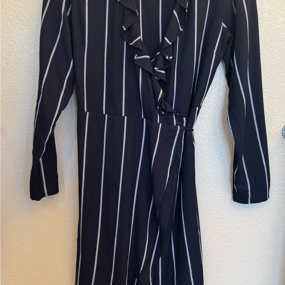 Rails Navy and Silver Wrap Dress